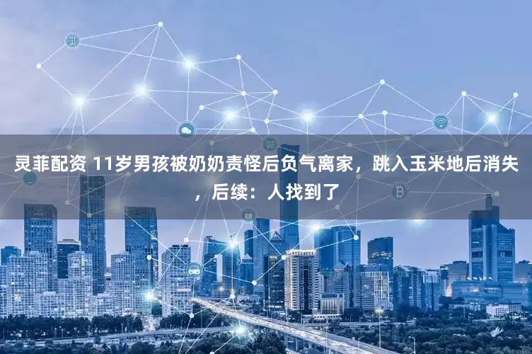 灵菲配资 11岁男孩被奶奶责怪后负气离家，跳入玉米地后消失，后续：人找到了